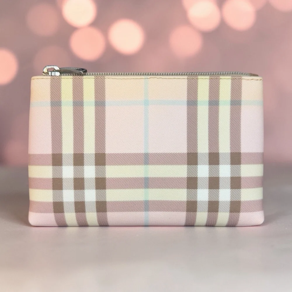Burberry Candy Check Cosmetic Bag Pouch Clutch (A683) - Picture 1 of 9